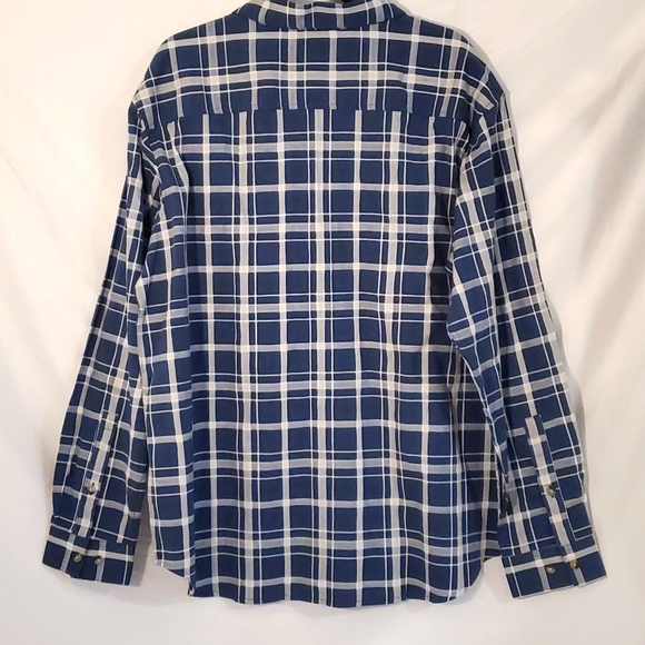 Columbia Shirt Plaid Button Up Blue Gray XL Long Sleeve New - Picture 5 of 6